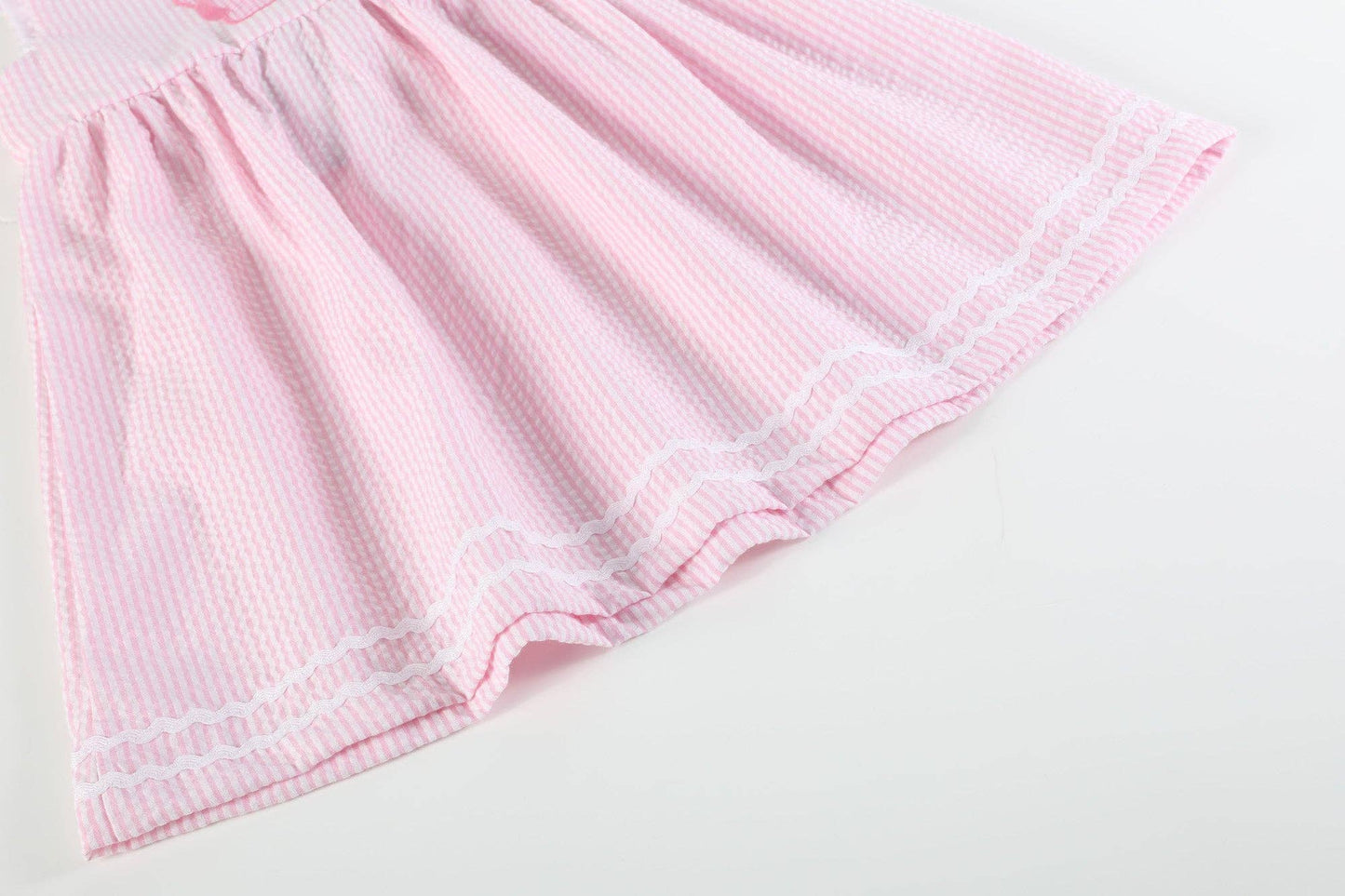 Pink Seersucker Pom Pom Flipflops