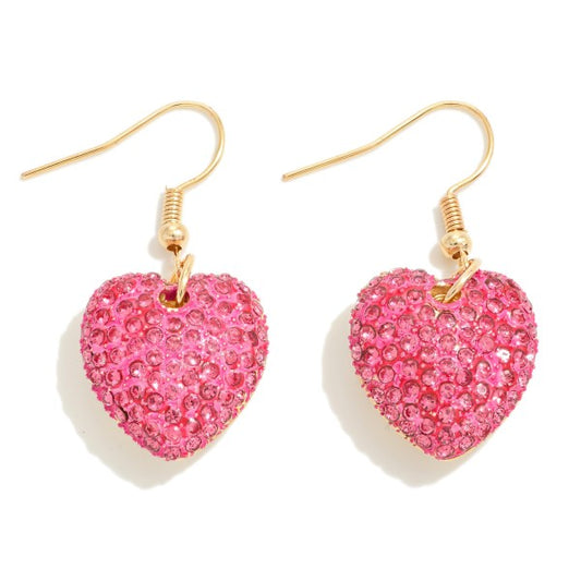 Rhinestone Heart Earrings