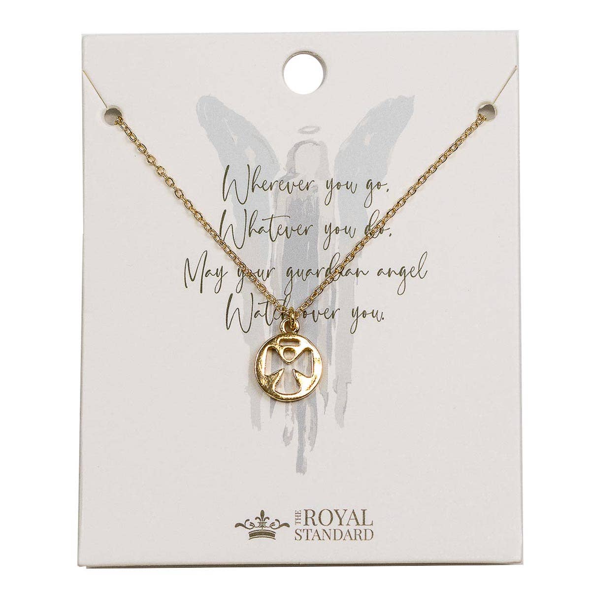 Guardian Angel Necklace Gold 16"