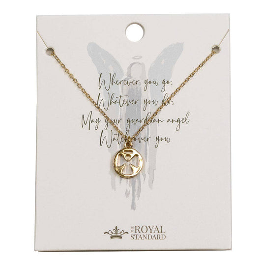Guardian Angel Necklace Gold 16"