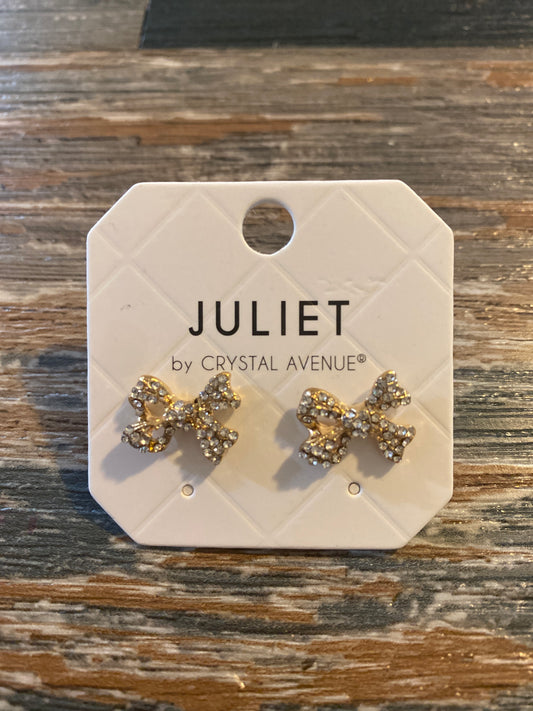 Rhinestone Bow Earrings