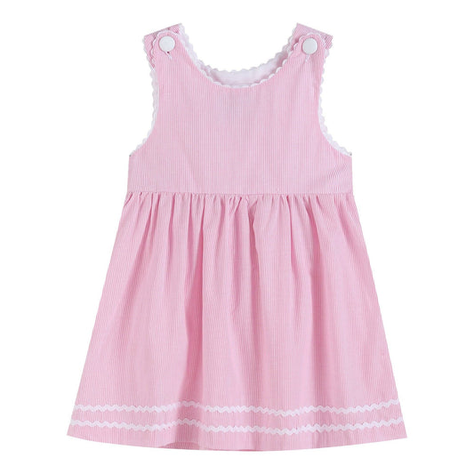 Classic Pink Seersucker A-Line Dress: 2T