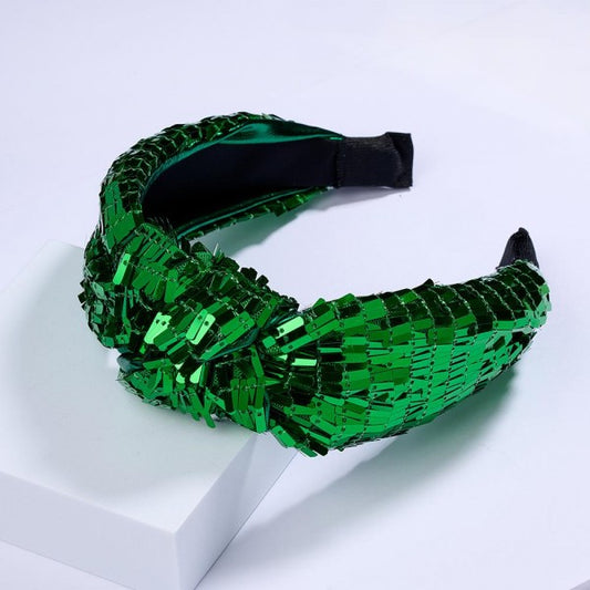 Metallic sequin knotted headband
