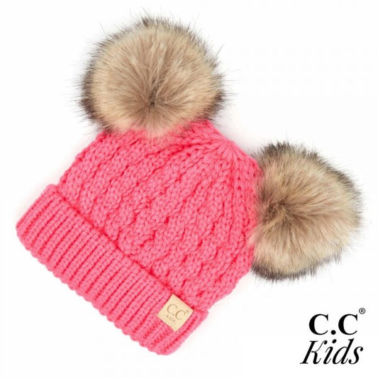 Kids fur beanie