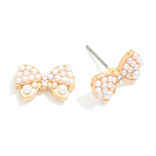 Pearl Bow Earrings