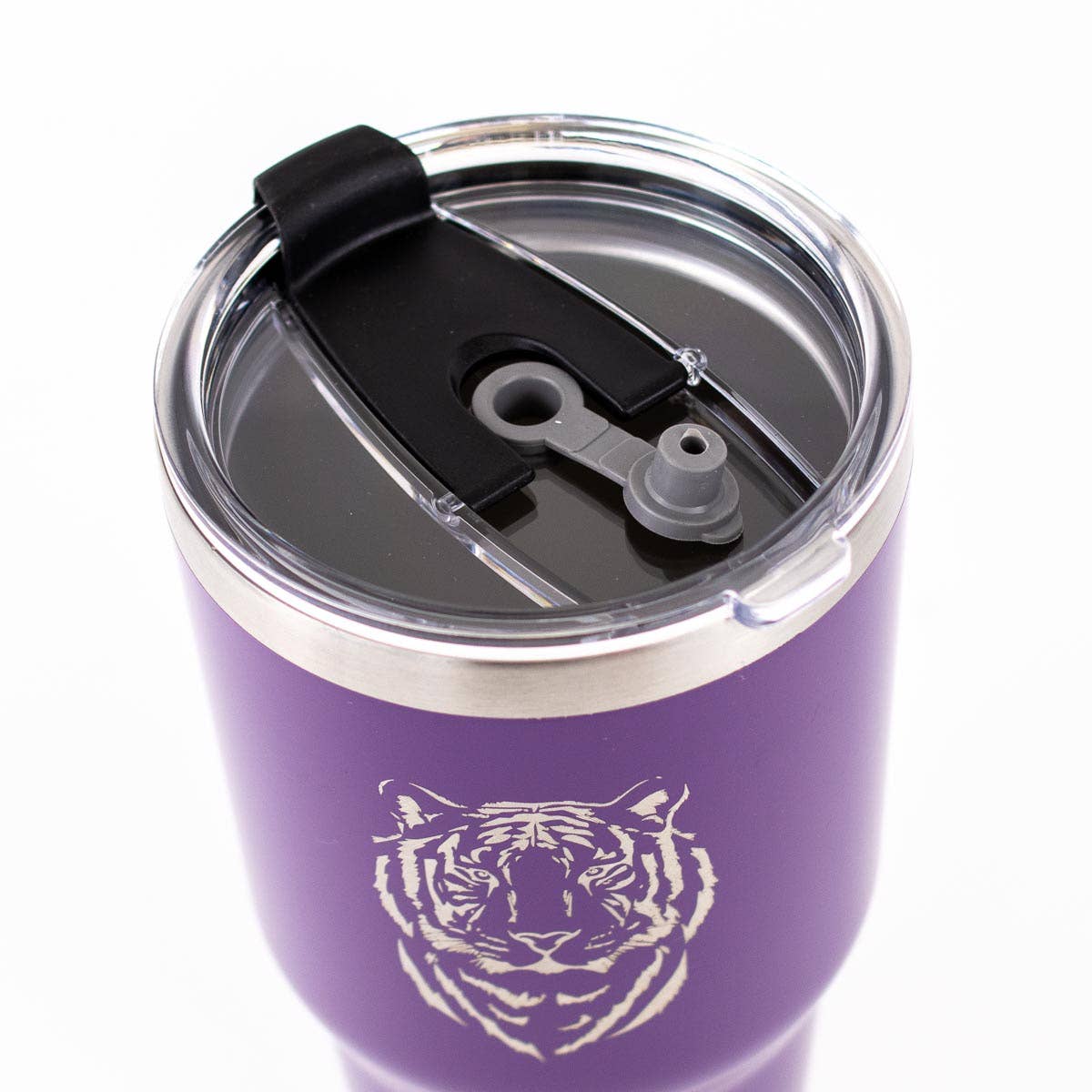 Tiger Etched Tumbler Purple 30oz