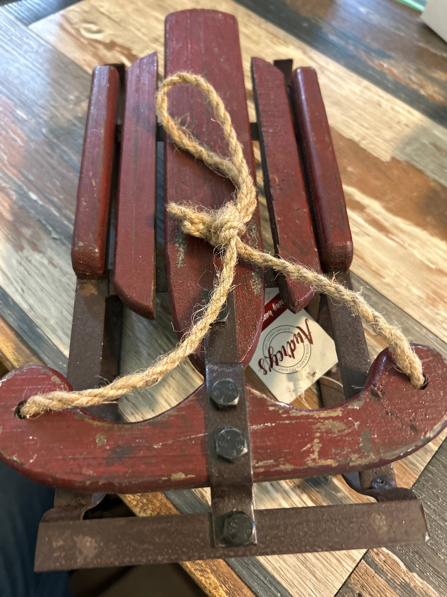 Distressed sled 12 inch