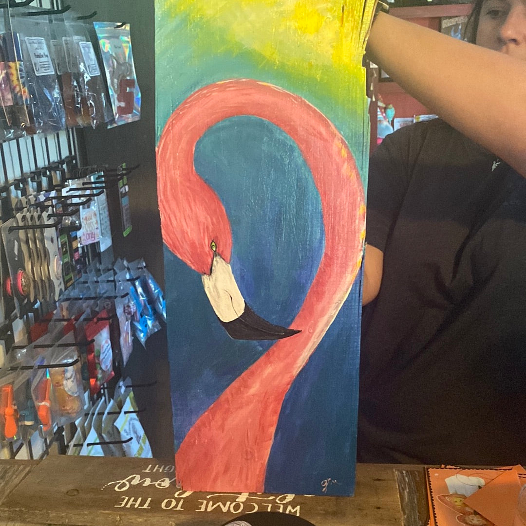 GKW Flamingo on wood