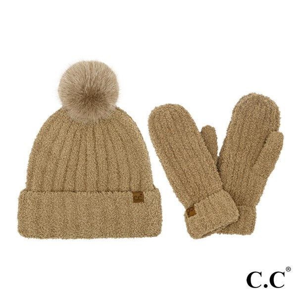 CC Beanie Yarn Hat and Mitten Set