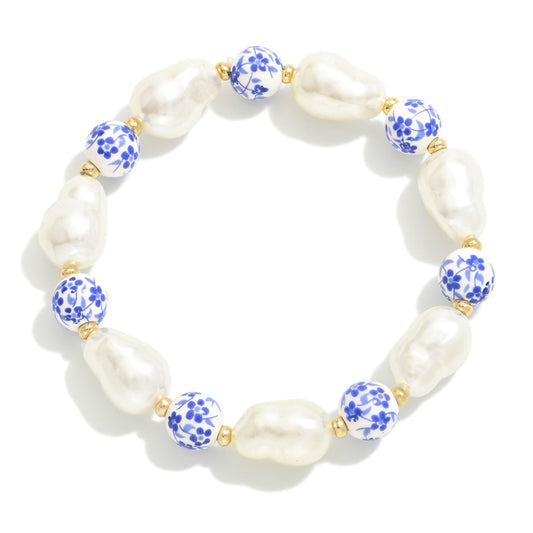 Blue and White chinoiserie bracelet