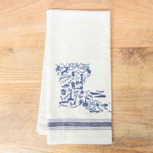 Louisiana Hand Towel Cream/Navy 20x28