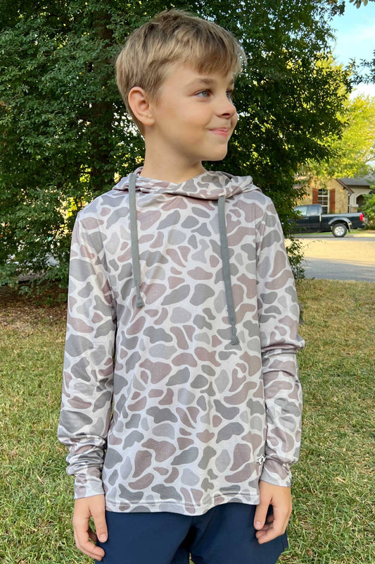 Youth Sizing - Performance Hoodie - Classic Deer Camo: Large