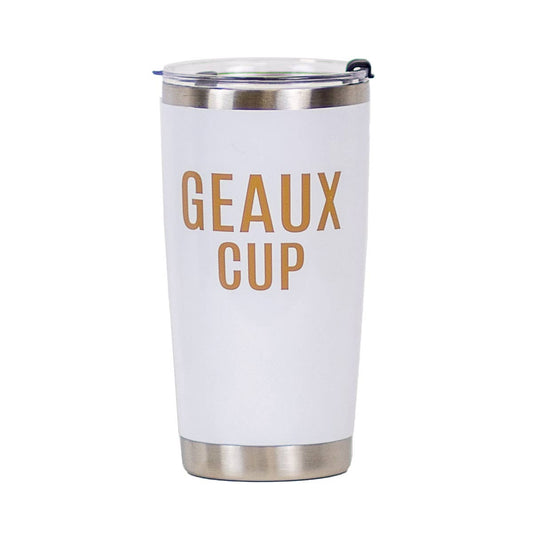 Geaux Cup Tumbler White/Gold 20oz.