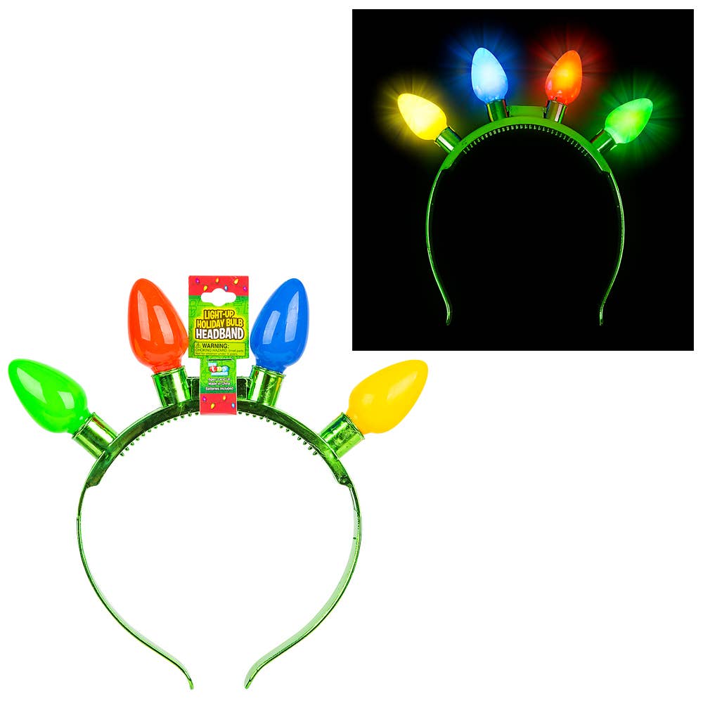8"LIGHT-UP CHRISTMAS BULB HEADBAND