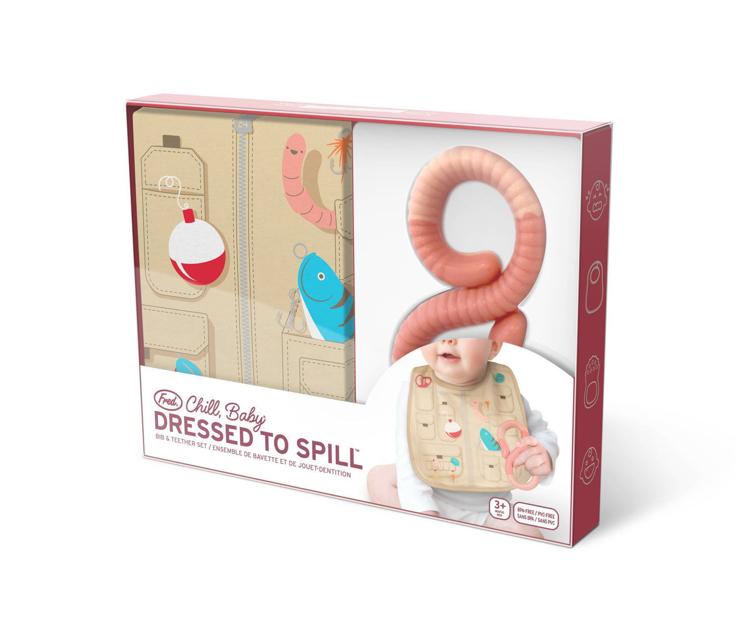 Chill Baby- Dressed To Spill- Bib & Teether Set- Fisherman
