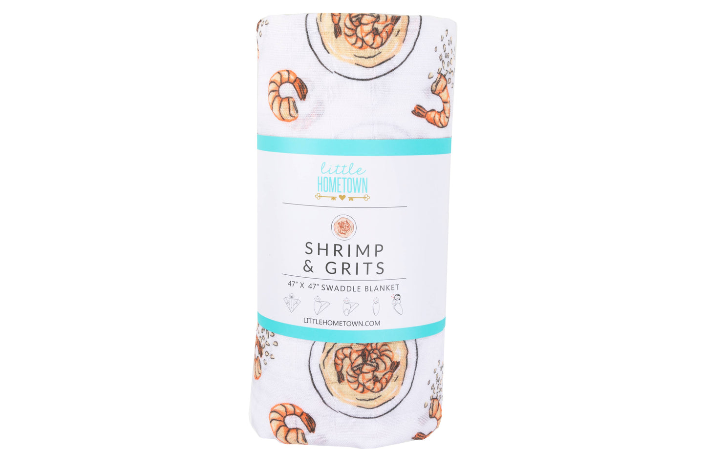 Little Hometown Shrimp 'n' Grits Baby Swaddle Blanket (Unisex)