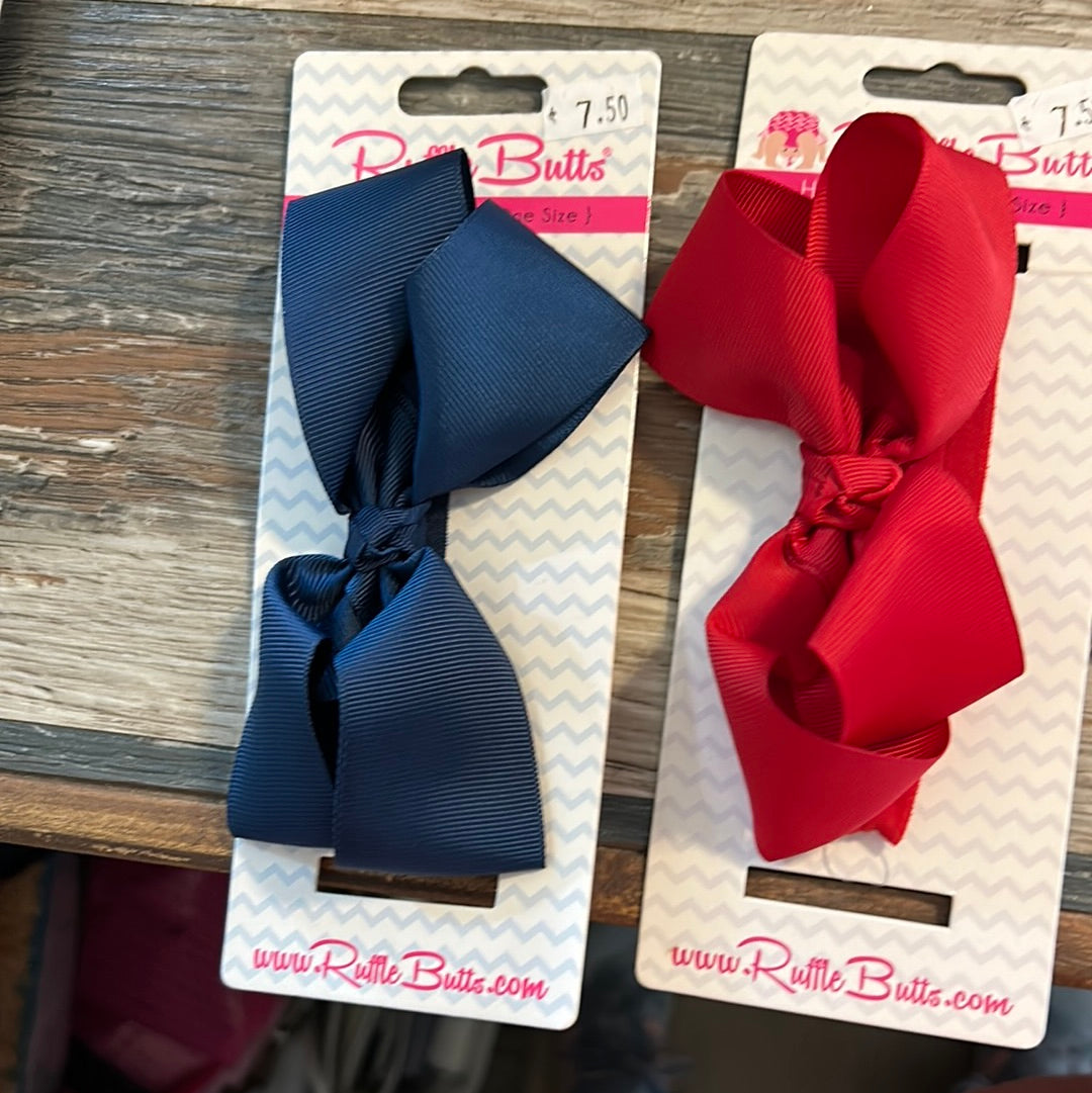Ruffle its bow headband blue