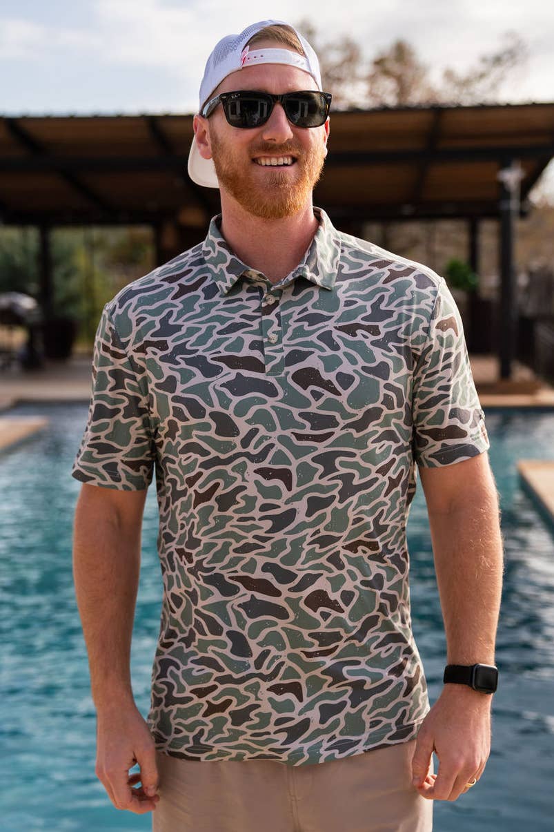 Burlebo Performance Polo - Retro Duck Camo