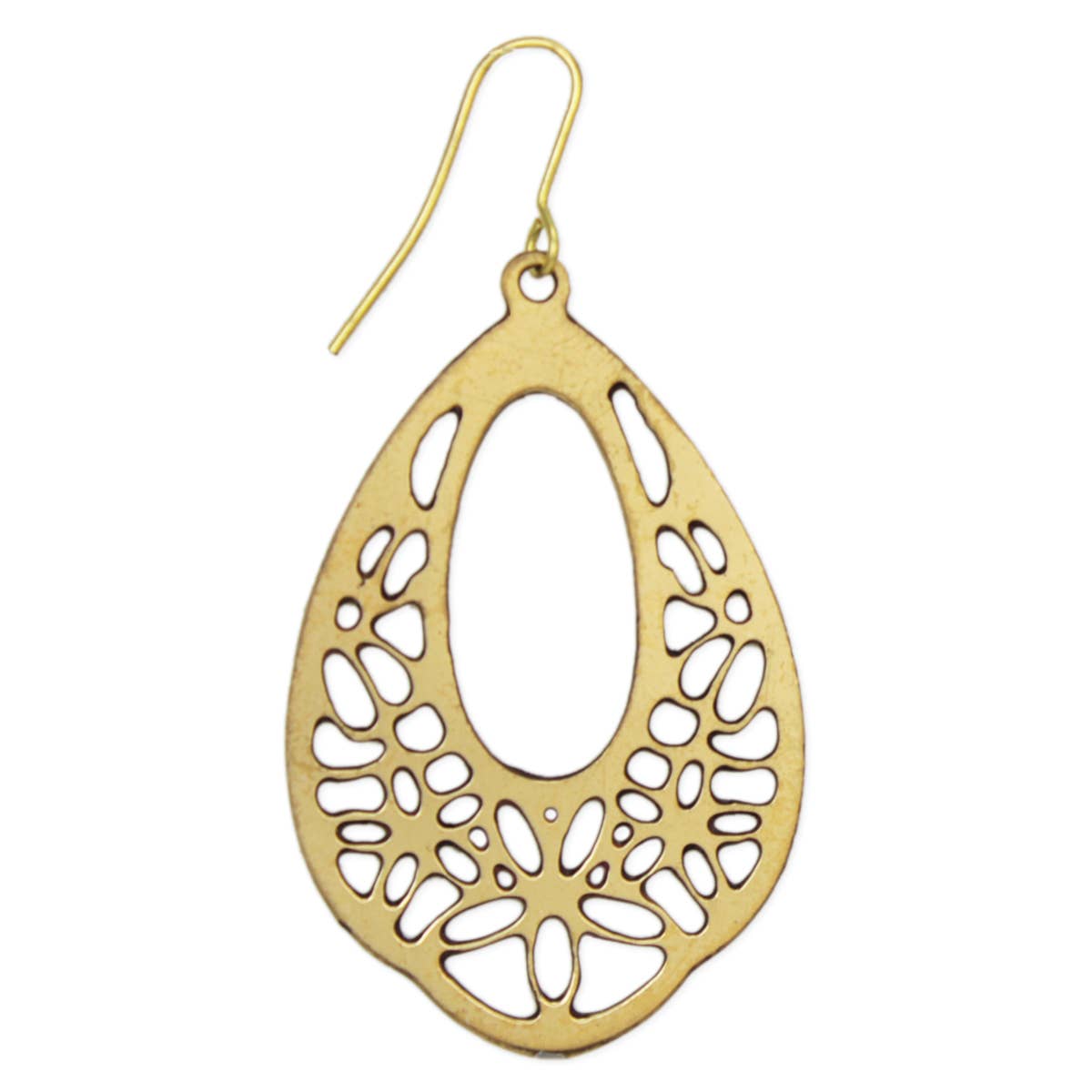 Vintage Gold Cutout Teardrop Earrings