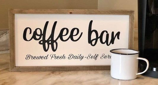 Wood Coffee Bar Sign