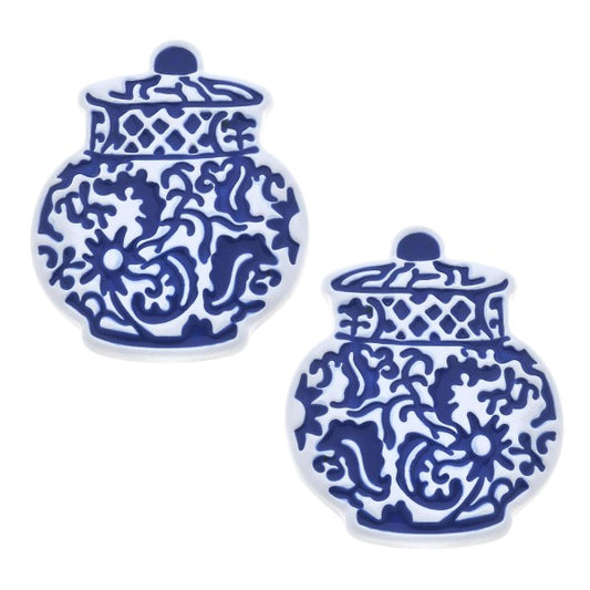 Canvas Style Chinoiserie Urn Earrings