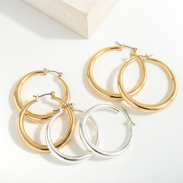 Brass hollow hoop with taper details