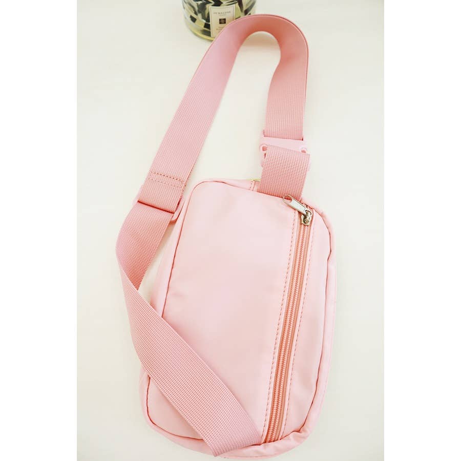 Solid Color Crossbody Fanny Pack Belt Bag: HOT PINK / ONE