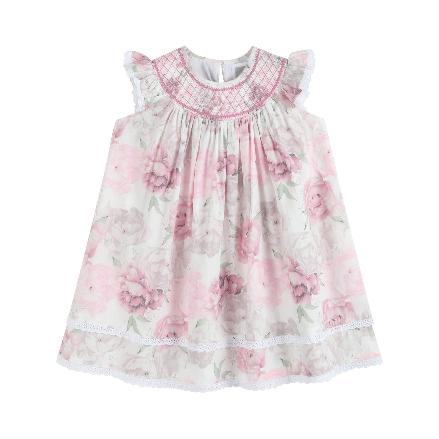 Rose Floral Print Bishop Dress