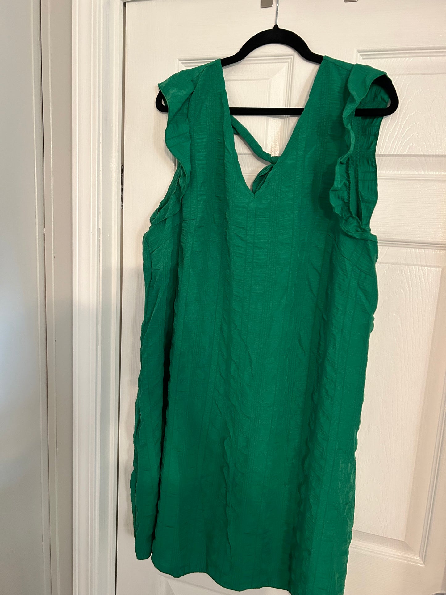 Green tie back dress