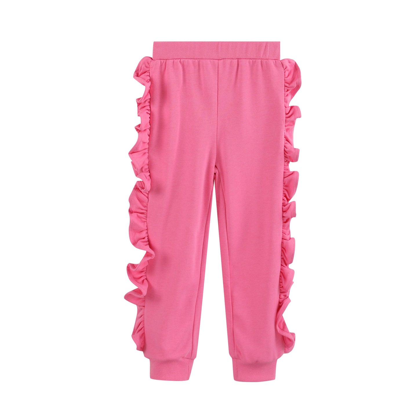 Ruffles - Pink Ruffle Sweatshirt with Jogger Pant Set: 7-8Y