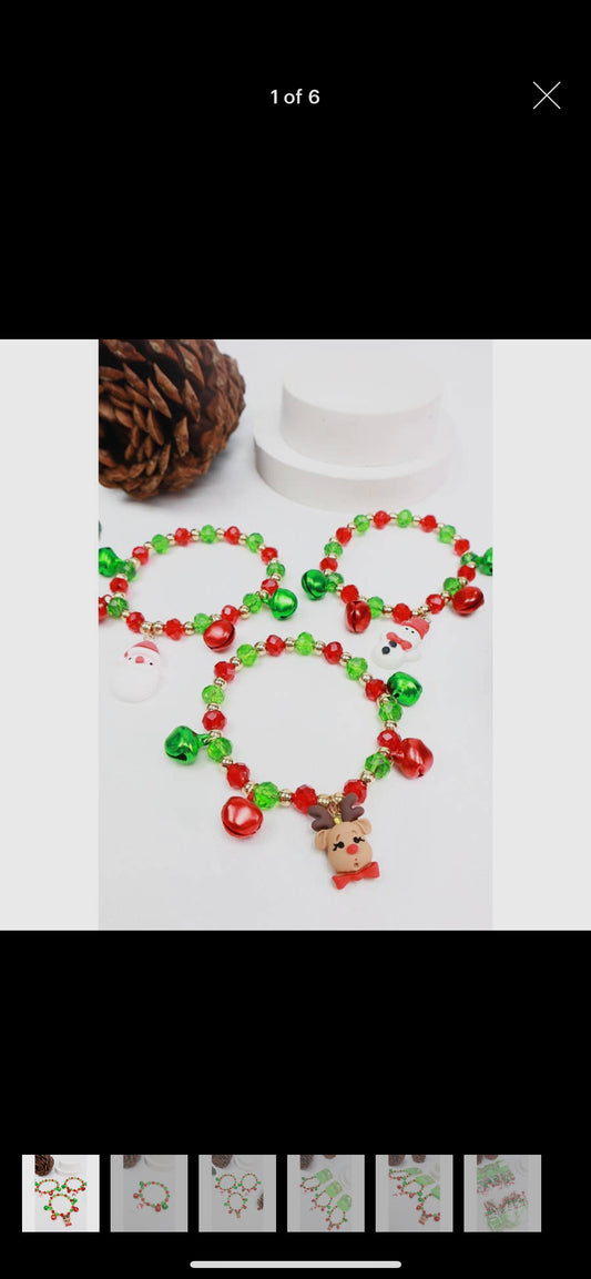 Christmas bell charm bracelet