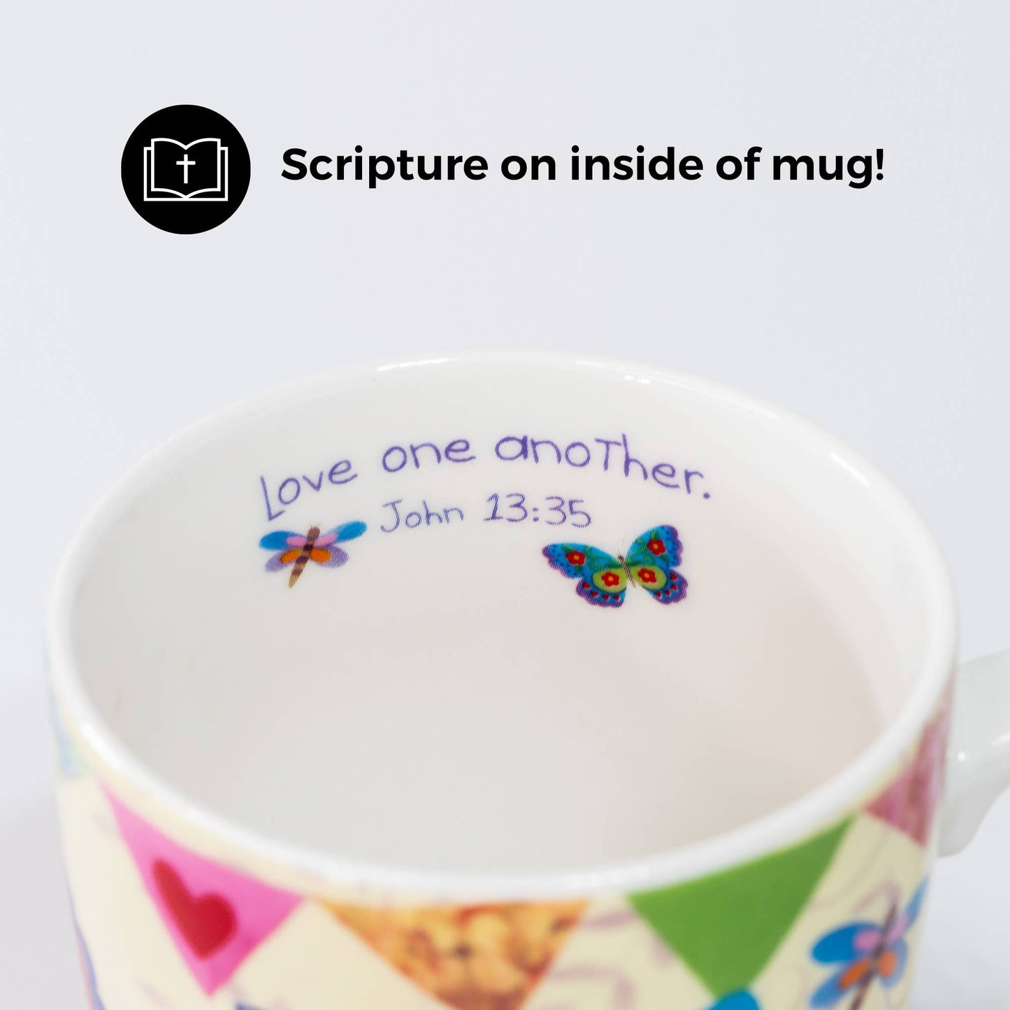 Beautiful Butterfly, John 13: 35 Ceramic Curvy Mug