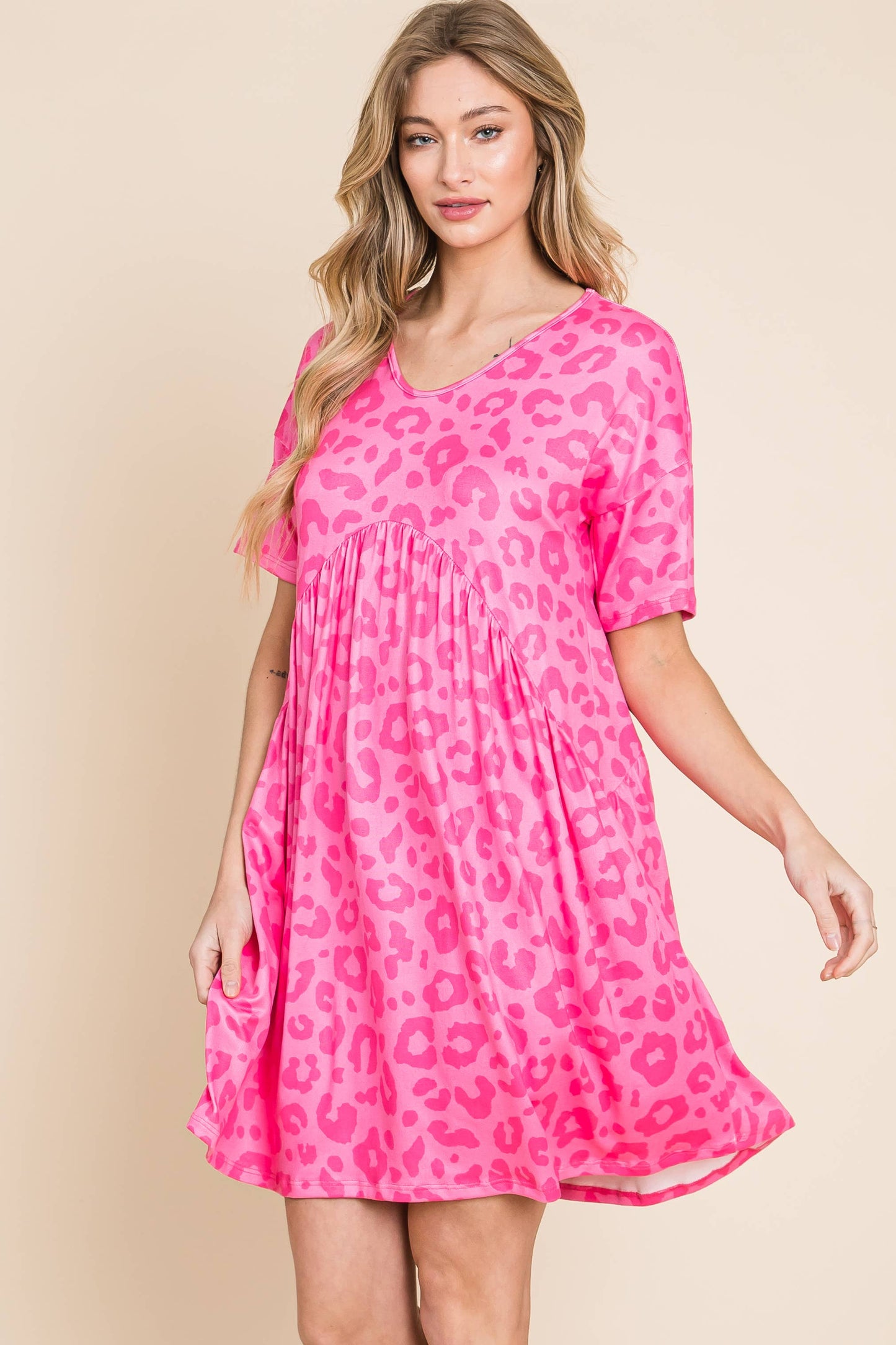 DA1490 ANIMAL SHORT SLEEVE DRESS