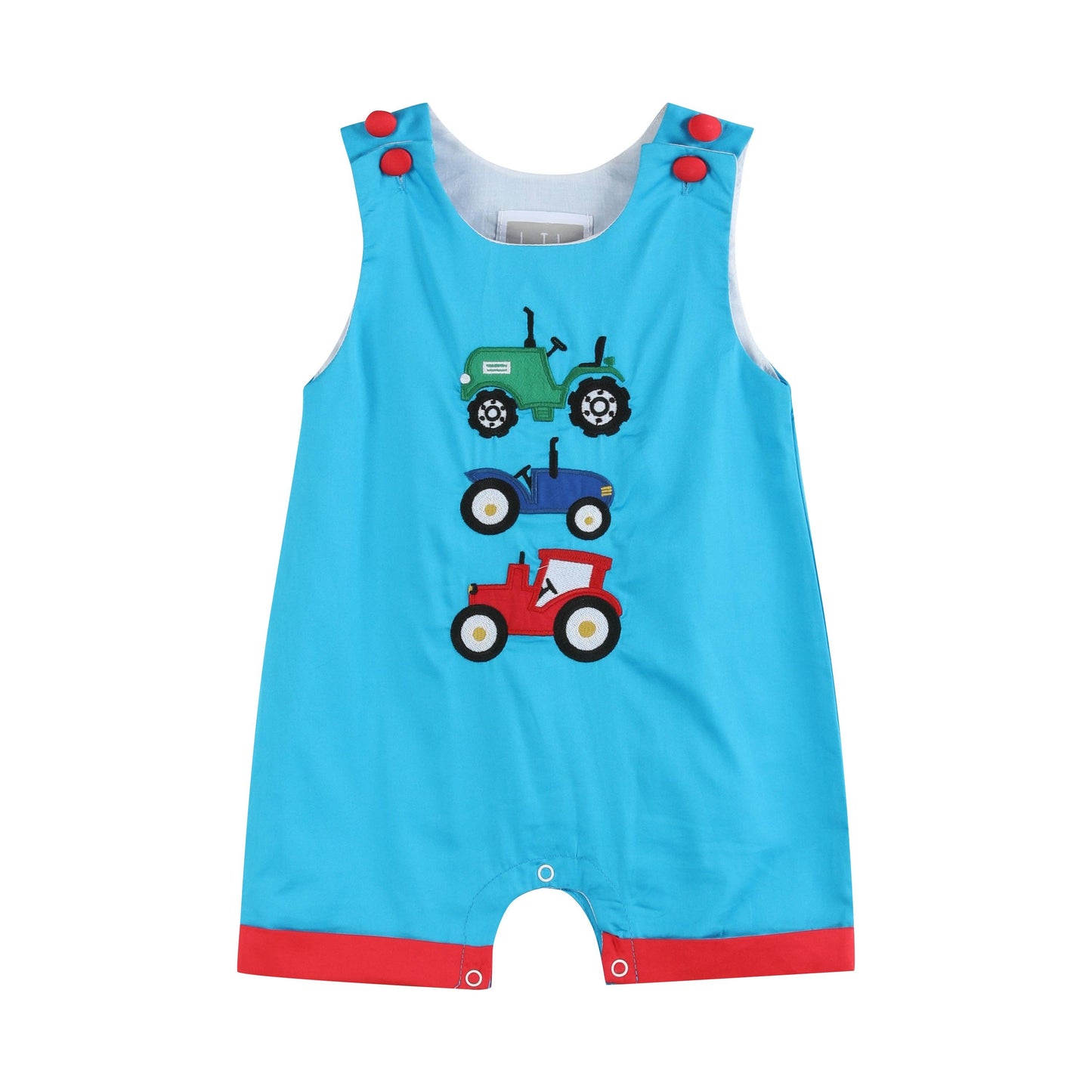 SALE! Blue Tractor Applique Shortalls