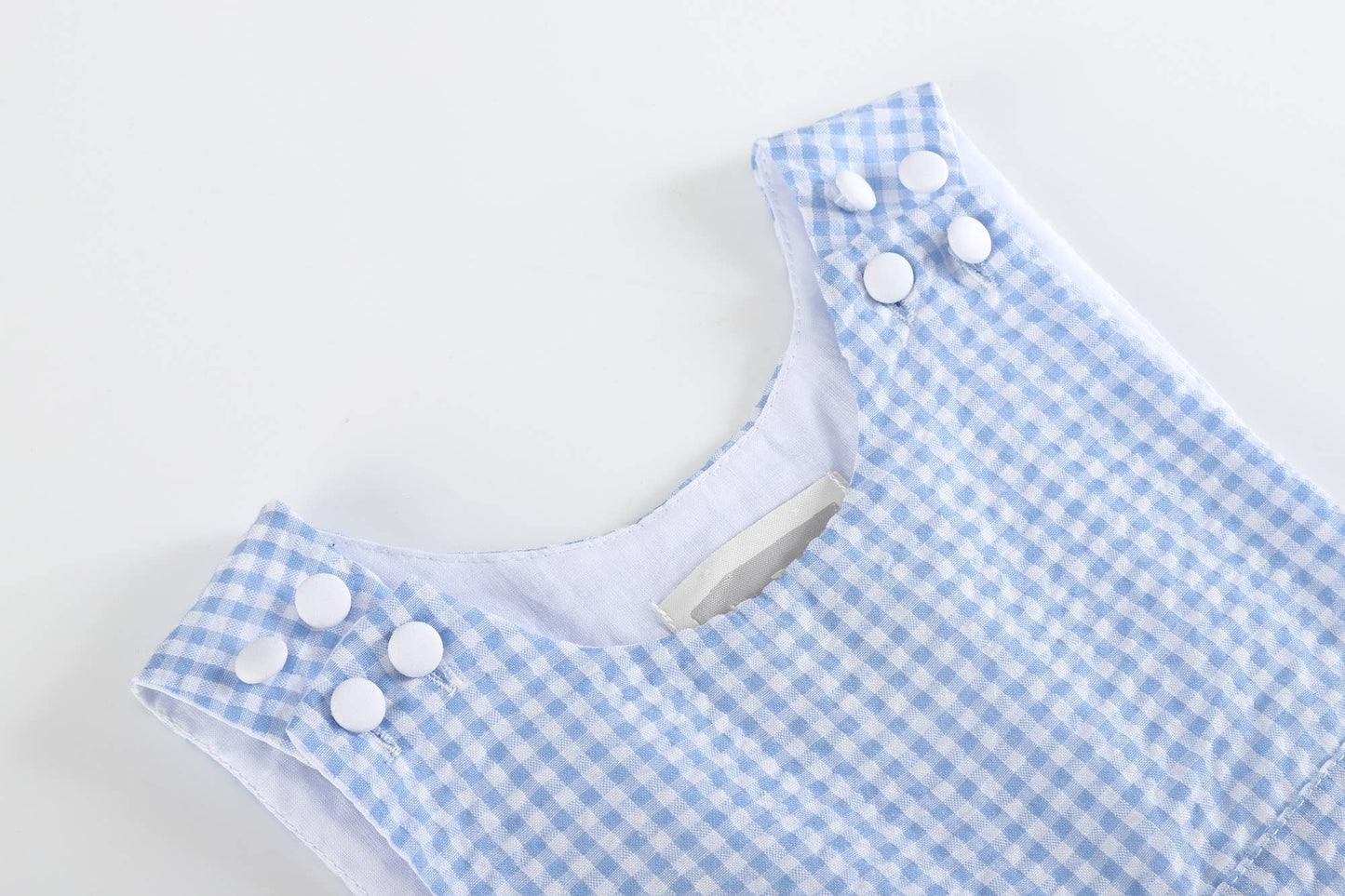 Light Blue Gingham Jon Jons: 2T