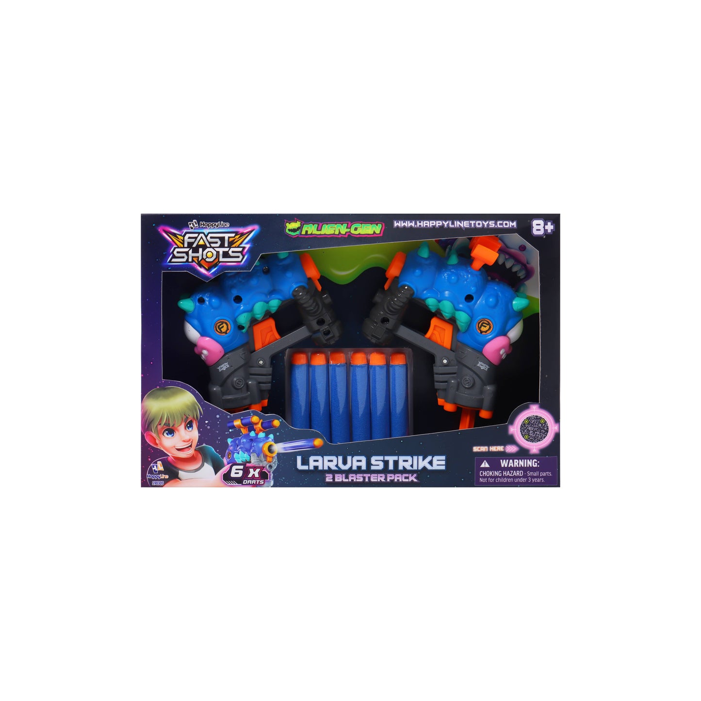 Fast Shots® Alien Gen Dart Blaster (Larva Strike) 2 Blasters