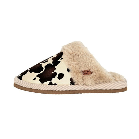 Cow Print Slippers