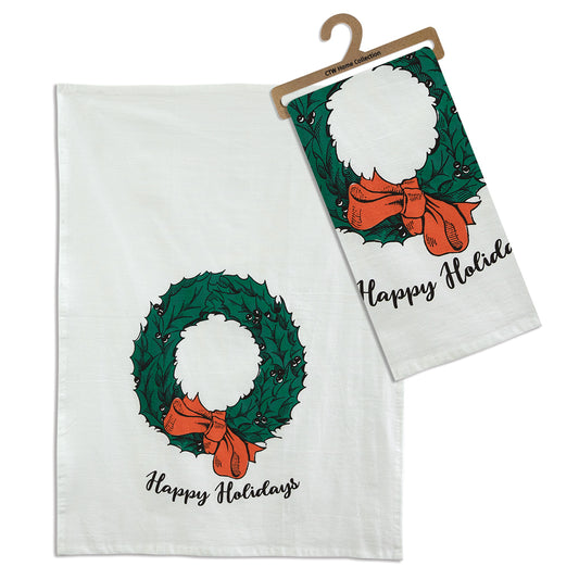 Happy Holidays Tea Towel