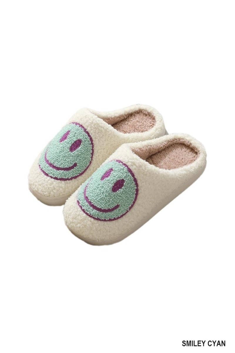 Smiley Soft Plush Slippers L/XL