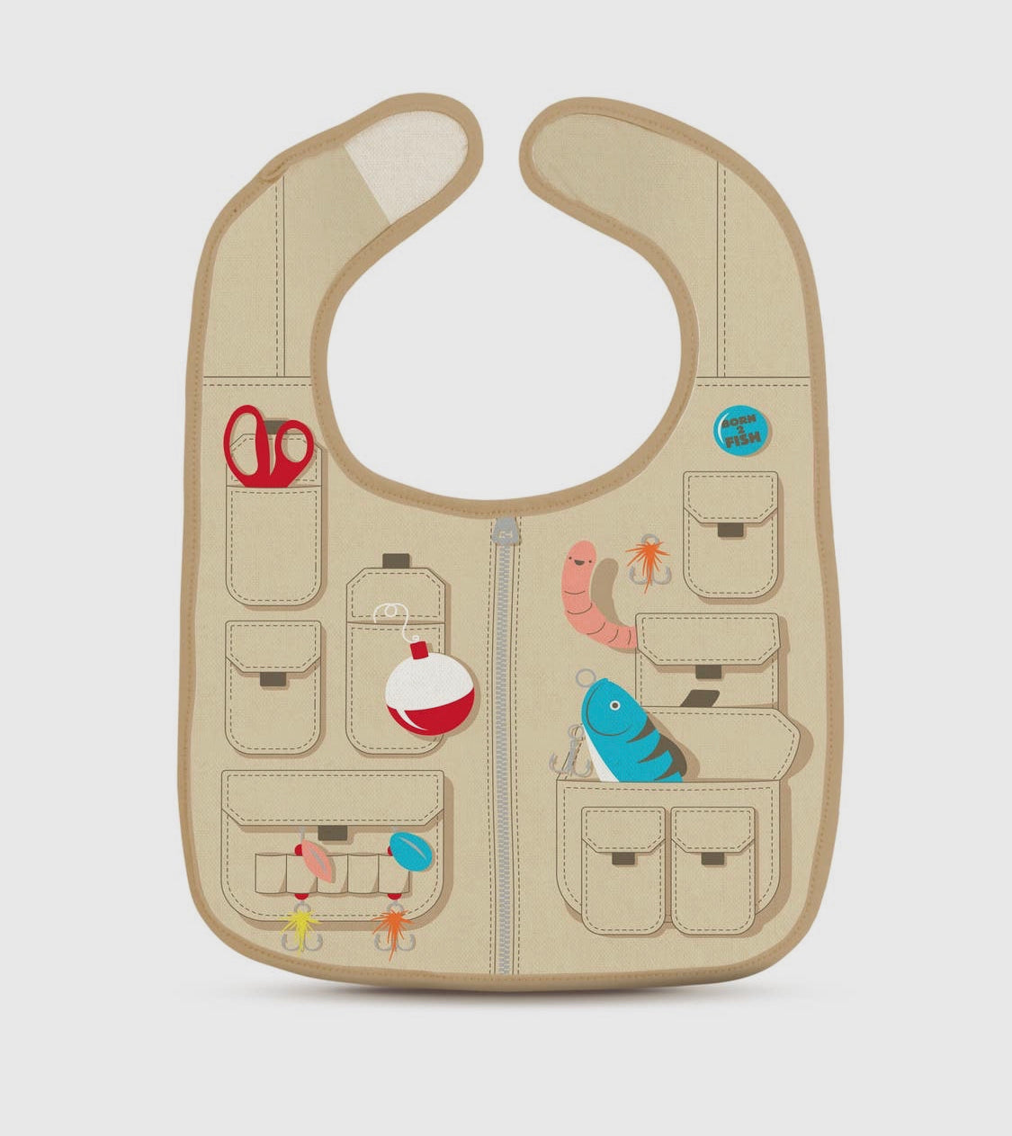 Chill Baby- Dressed To Spill- Bib & Teether Set- Fisherman