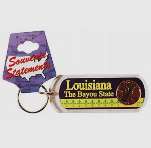 Louisiana bayou state lucky penny keychain