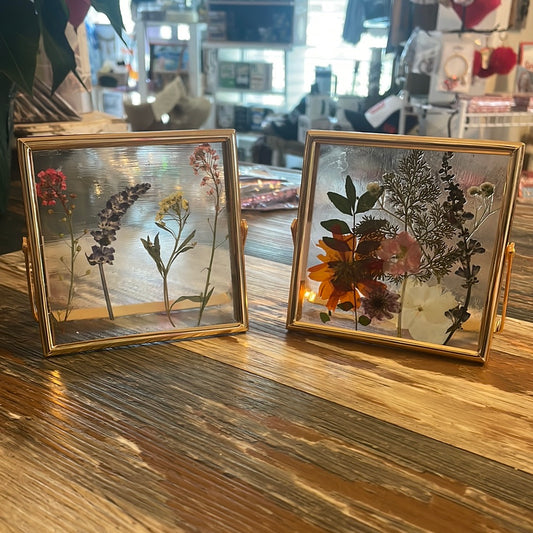 4” x 4” Pressed Flowers Framed