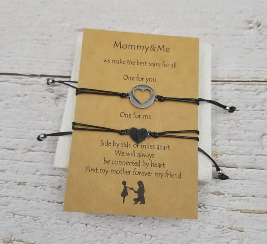 Mommy and me heart bracelet