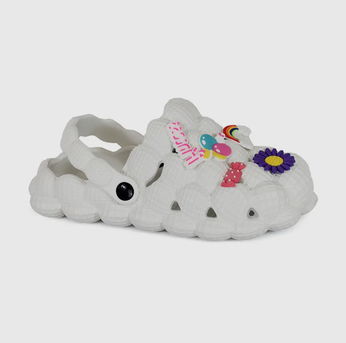 Girls bubble spa slipper with badges