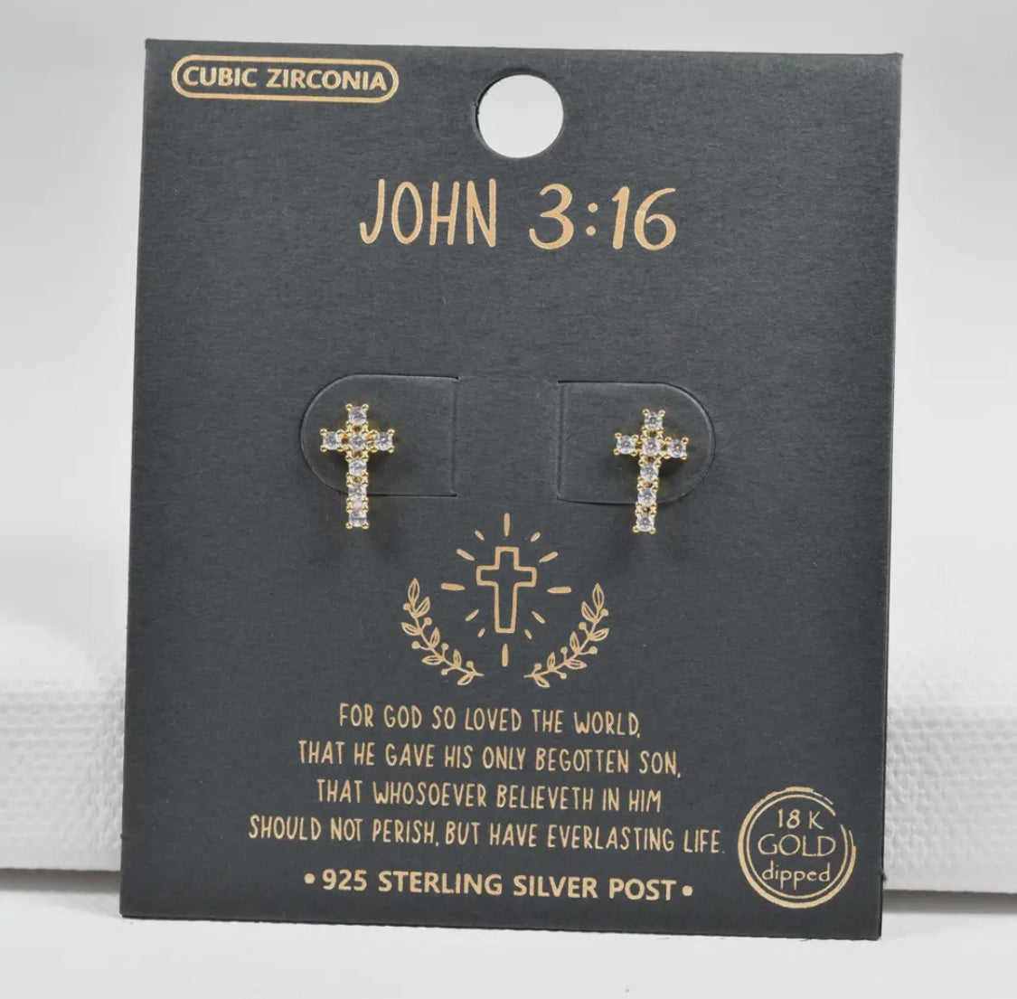 Sterling silver cross earrings