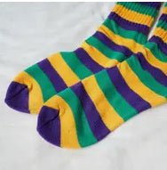 Mardi Gras slouch socks