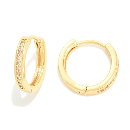Dainty Gold Dipped CZ Huggie