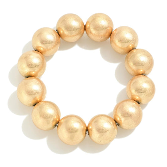 Chunky Pearlescent Beaded Stretch Bracelet