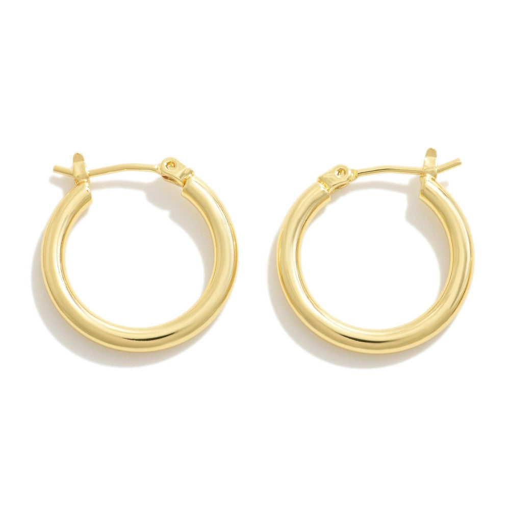 14K Gold Dipped Hinge Hoop Earrings