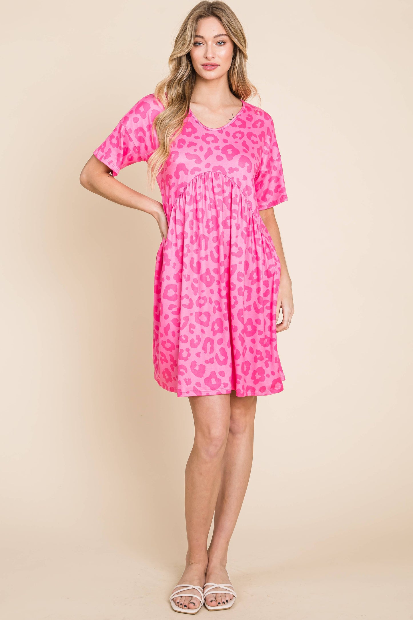 DA1490 ANIMAL SHORT SLEEVE DRESS